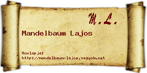 Mandelbaum Lajos névjegykártya