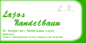 lajos mandelbaum business card